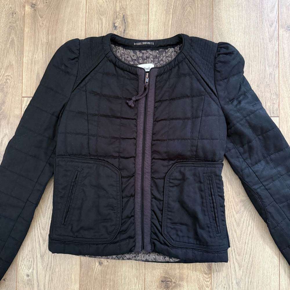 Aritzia Wilfred Quilted Black Dauphine Jacket